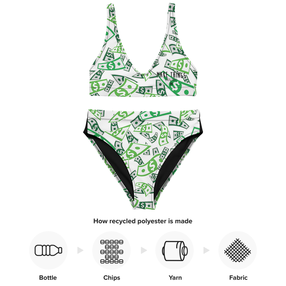 Recycled high-waisted bikini