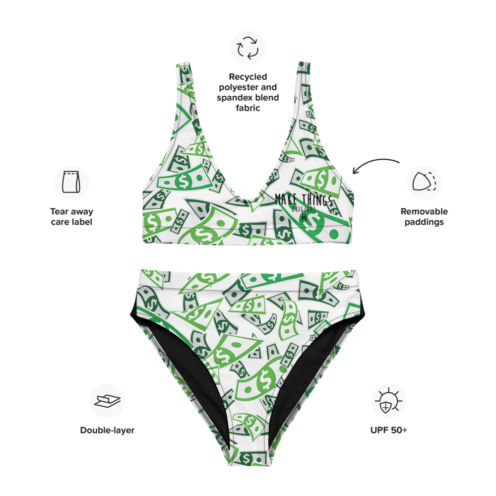 Recycled high-waisted bikini